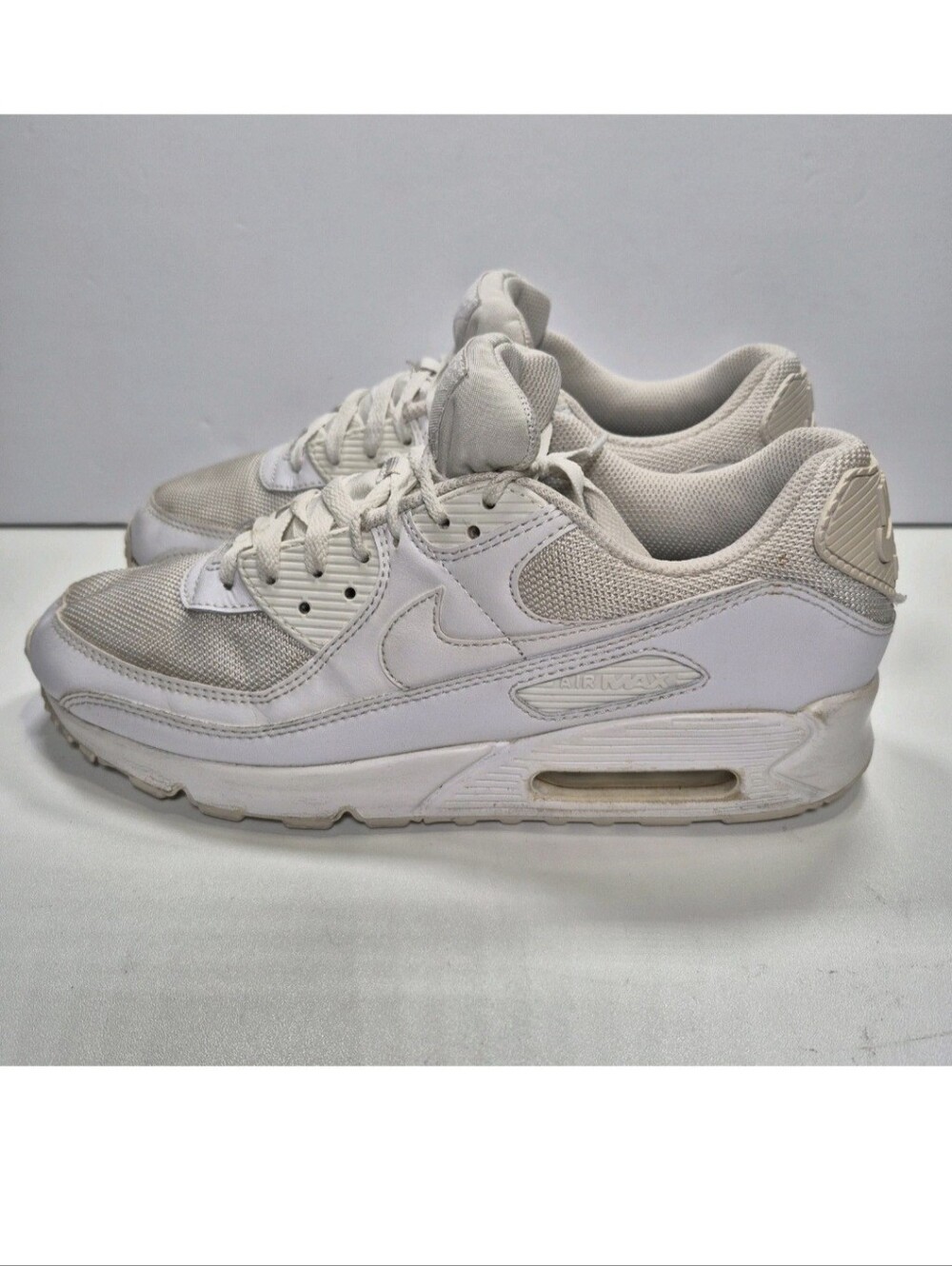 Nike Air Max 90 Triple White Mens Size 11 US Athletic Running Shoes Sneakers
